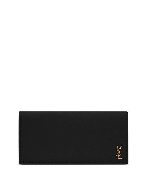 Saint Laurent Tiny Cassandre Flat Wallet in Grained 